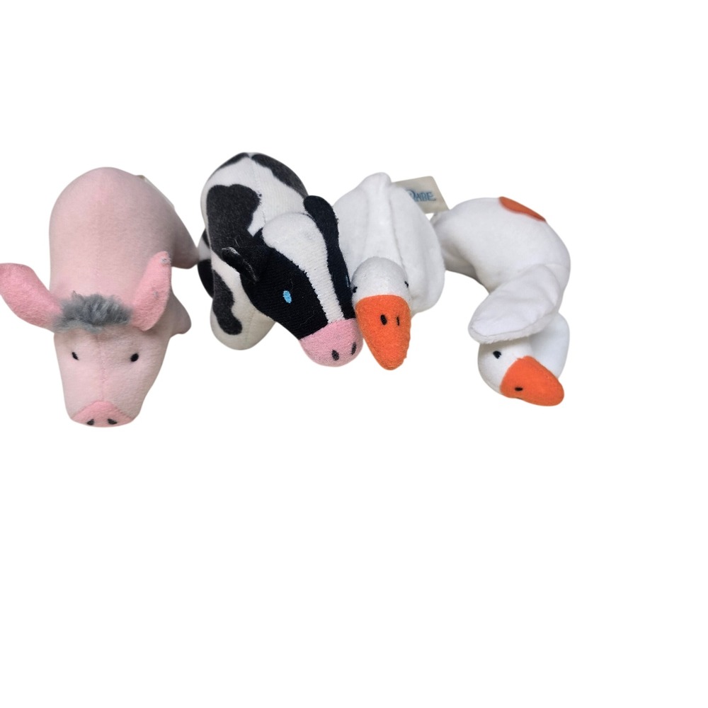 Vintage 1995 McDonalds Babe Movie Happy Meal Plush Toy Lot Pig Cow Duck Set of 4